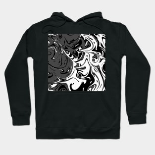 Grey white Liquid Abstract Art Hoodie